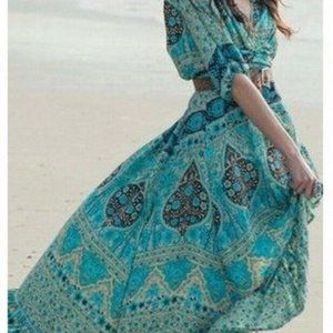 Spell and the Gypsy Collective Aloha Fox Wrap Gown, M, Gorgeous Pre-Owned